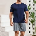 thumbnail image 2 of GERsome Men's Short Sleeve Crewneck Pullover Tops and Shorts Set 2 Piece Workout Outfits Casual Summer Tracksuits Sets XL-4XL, 2 of 4