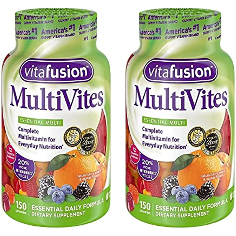 Vitafusion MultiVites Gummies Vitamins For Adults Berry, Peach And ...