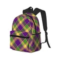 thumbnail image 2 of Gaeub Mardi Gras Plaid School Backpack Waterproof Bookbag for Men Women College High School Bags, 2 of 8