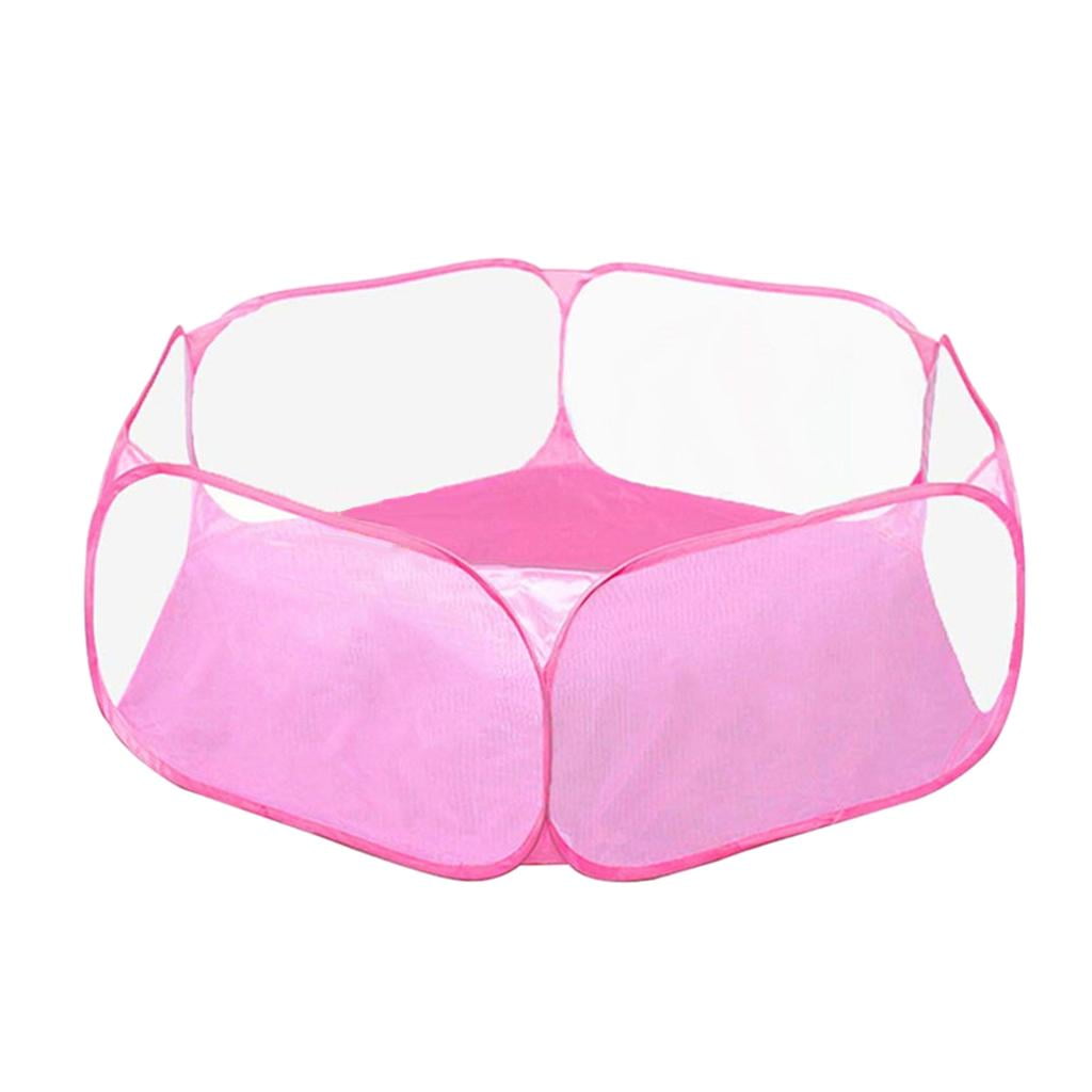 Bvdfgk Small Pet Cage Enclosure Hamster Rabbit Gerbil Squirrel Indoor/Outdoor Pink