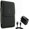 thumbnail image 1 of Leather Case Belt Clip w Fast Type-C 36W PD Home Charger for Samsung Galaxy A73 5G,A13 5G,A03s Phones - Holster Cover Pouch Vertical, 6ft Long Cable USB-C Power Cord QC3.0 Adapter, 1 of 1