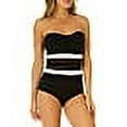 thumbnail image 3 of Anne Cole BLACK Mesh Around Mesh Strapless One Piece Swimsuit, US 12, 3 of 4