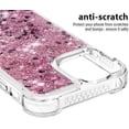 thumbnail image 4 of Compatible with iPhone 13 Pro Max Case Glitter Luxury Cute Love Liquid Quicksand Clear Soft TPU Girls Women Stylish Bumper Shockproof Protective Case for iPhone 13 Pro Max 6.7" Rose Gold YB, 4 of 6