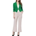 thumbnail image 4 of MODA NOVA Juniors Collarless Work Office Business Casual Cropped Blazer, 4 of 7