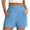 Blue, variant on Simua Women Casual Shorts Solid Color Comfy Hight Elastic Waist Shorts Summer Short with Pockets