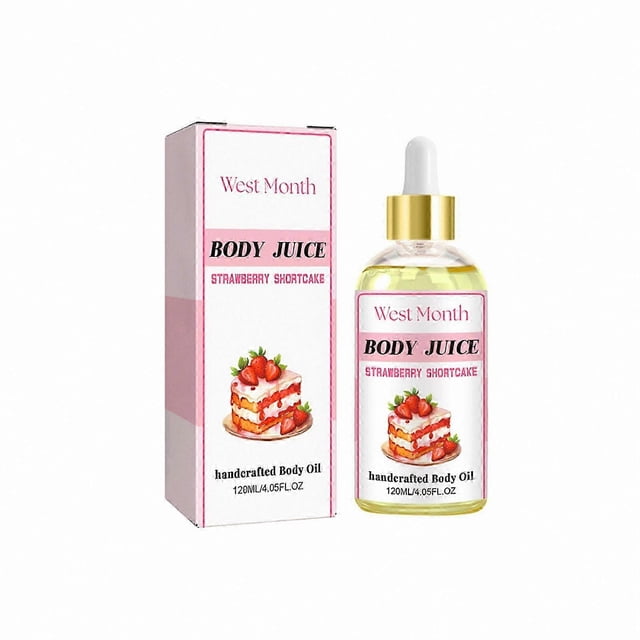 Strawberry Scented Moisturizing Massage Oil for Dry Skin, Firming Body Oil with Essential Oils