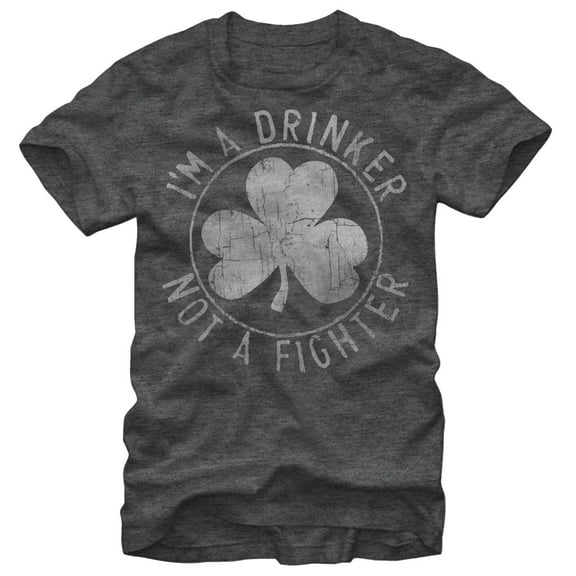 Men's Lost Gods I'm a Drinker Not a Fighter Graphic Tee Charcoal Heather X Large