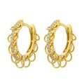 thumbnail image 4 of Pendientes de lujo de plata S925 para mujer con diamantes engastados y chapados en oro Pendientes versátiles y hebilla de pendientes simples, 4 of 6