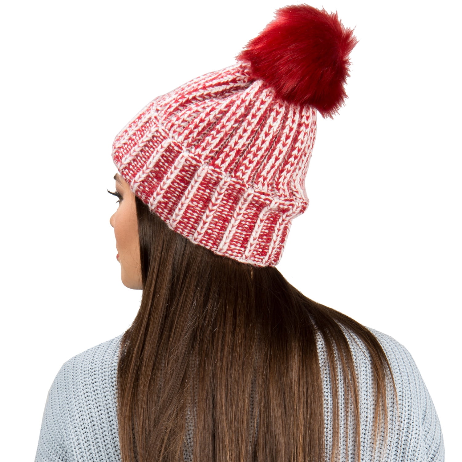 Women's Melinda Warm and Cozy Knitted Beanie and Soft Plush Infinity Scarf Bundle