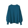 thumbnail image 2 of Women Oversized Sweaters, Loose Lantern Long Sleeve Fall Crewneck Casual Soft Knit Loungewear Fashion Pullover Blouse Tops Blue One Size, 2 of 6