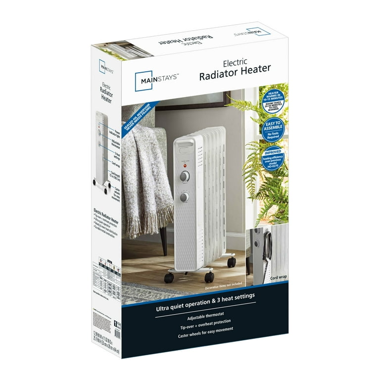 pack) Mainstays 1500W Mechanical Oil Filled Electric Radiant