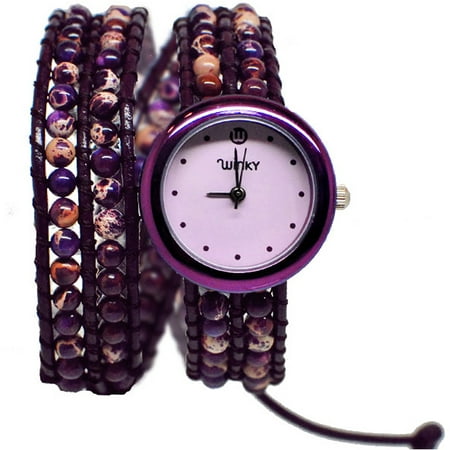 Winky Designs Double Wrap Watch, Purple Haze