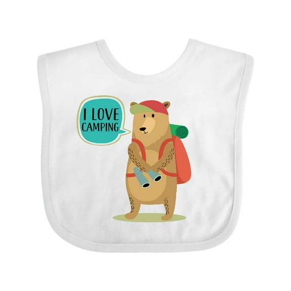 Inktastic I Love Camping Summer Camp Boys or Girls Baby Bib