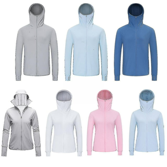 Verano Upf 50+ chaqueta de protección Uv mujeres hombres protección solar transpirable pesca ropa con capucha camisa deportiva ciclismo Cardig -c