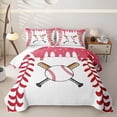 thumbnail image 2 of Erosebridal Girls Baseball Game Bed Spread Queen,Ball Ice Cream Drip Queen Coverlet Set For Kids,3-Piece, 2 of 7