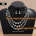 thumbnail image 3 of Boho Layered Beaded Choker Necklace with Earrings Crystal Cluster Chunky Chain Pendant Statement Necklace for Women, 3 of 10