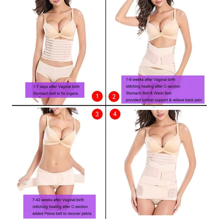 Postpartum Recovery Girdle Wrap 3 in 1, Postpartum Support with Recovery  Belly Waist Pelvis C-Section Recovery Belt, Beige, L Size 