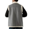 thumbnail image 4 of Puffer vest Autumn And Winter Men's Vintage Lamb Wool Casual Sleeveless Vest Coat, 4 of 4