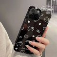 thumbnail image 3 of Funda de teléfono Kawaii Sanrio Hello Kittys, Iphone14 12 Iphone13Promax, funda suave, bonita chica negra, conjunto de Protección decorativa, 3 of 4