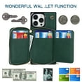 thumbnail image 5 of Allytech RFID Blocking Wallet Case for iPhone 14 Pro 2022, PU Leather Zipper Purse with Crossbody Strap Handbag Case with Credit Card Slots for iPhone 14 Pro 6.1 inch 5G, Darkgreen, 5 of 10