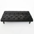 thumbnail image 3 of Pouseayar Futon Sofa Bed, 66" Sleeper Sofa, Loveseat, Velvet Couches for Living Room, Bedroom, Black, 3 of 7