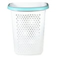 thumbnail image 3 of (2 pack) Home Logic 2 Bushel Rolling Plastic Laundry Hamper with Pop-up Handle, White, 2 Pack, 3 of 10