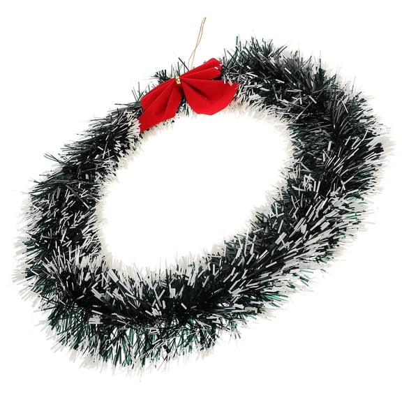 OHOIOLLA Decorative Green Wreath for Christmas with Bowknot for Door Use