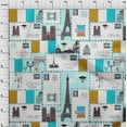 thumbnail image 4 of oneOone Polyester Lycra Gamboge Yellow Fabric Paris Postcard Quilting Supplies Print Sewing Fabric By The Yard 56 Inch Wide, 4 of 6