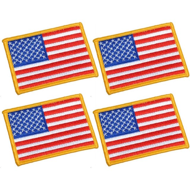 Parche bordado oso de fresa con bandera estadounidense gran Tamaño 3,5 X 2,5 pulgadas