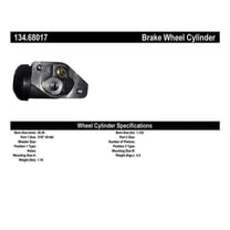 Centric Parts Drum Brake Wheel Cylinder P/N:134.68017 Fits select: 1966-1968 DODGE D-SERIES