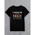 thumbnail image 5 of Women's Casual Short Sleeve Round Neck T-Shirt  Summer Teachers' Day Tee Graphic Tees Women Tops, 5 of 5