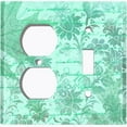 thumbnail image 4 of Metal Light Switch Plate Outlet Cover (Teal Leaf Letter Damask LET010), 4 of 13