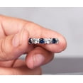 thumbnail image 2 of Blue Sapphire & Moissanite Full Eternity Wedding Band Ring Anniversary Gift For her Women Silver, 2 of 4