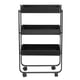 thumbnail image 2 of Carro de servicio, carrito de almacenamiento plegable de 3 niveles, color negro, para cocina, con características de vanguardia, 2 of 12