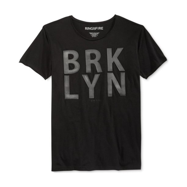 Camiseta con gráfico Brklyn de Ring Of Fire para hombre, negra, pequeña