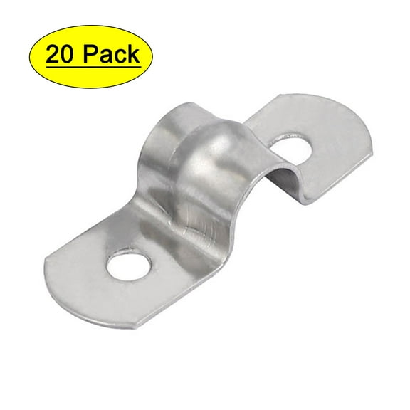 M8 304 Stainless Steel Two Hole Pipe Straps Tension Tube Clip Clamp 20Pcs