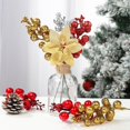 thumbnail image 4 of 12Pcs Gold Glitter Poinsettia Picks, Christmas Poinsettia Artificial Flowers with Wired Stem,8.46in Xmas Tree Ornaments for Luxury Holiday & New Year Party Decor, 4 of 6