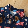 thumbnail image 3 of XUELUO Toddler Boys Casual Outfit Sets Independence Day Gentleman Children Set Infant Summer Letter Short Sleeve Shirts And Overall Shorts Two Piece Clothing Holiday Wear, 3 of 7