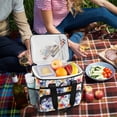thumbnail image 5 of FORMRS Insulated Cooler Bag 24 Cans Capacity Soft Leakproof Lunch Box with Side Pockets, Watercolor Flowers Pattern, 5 of 7