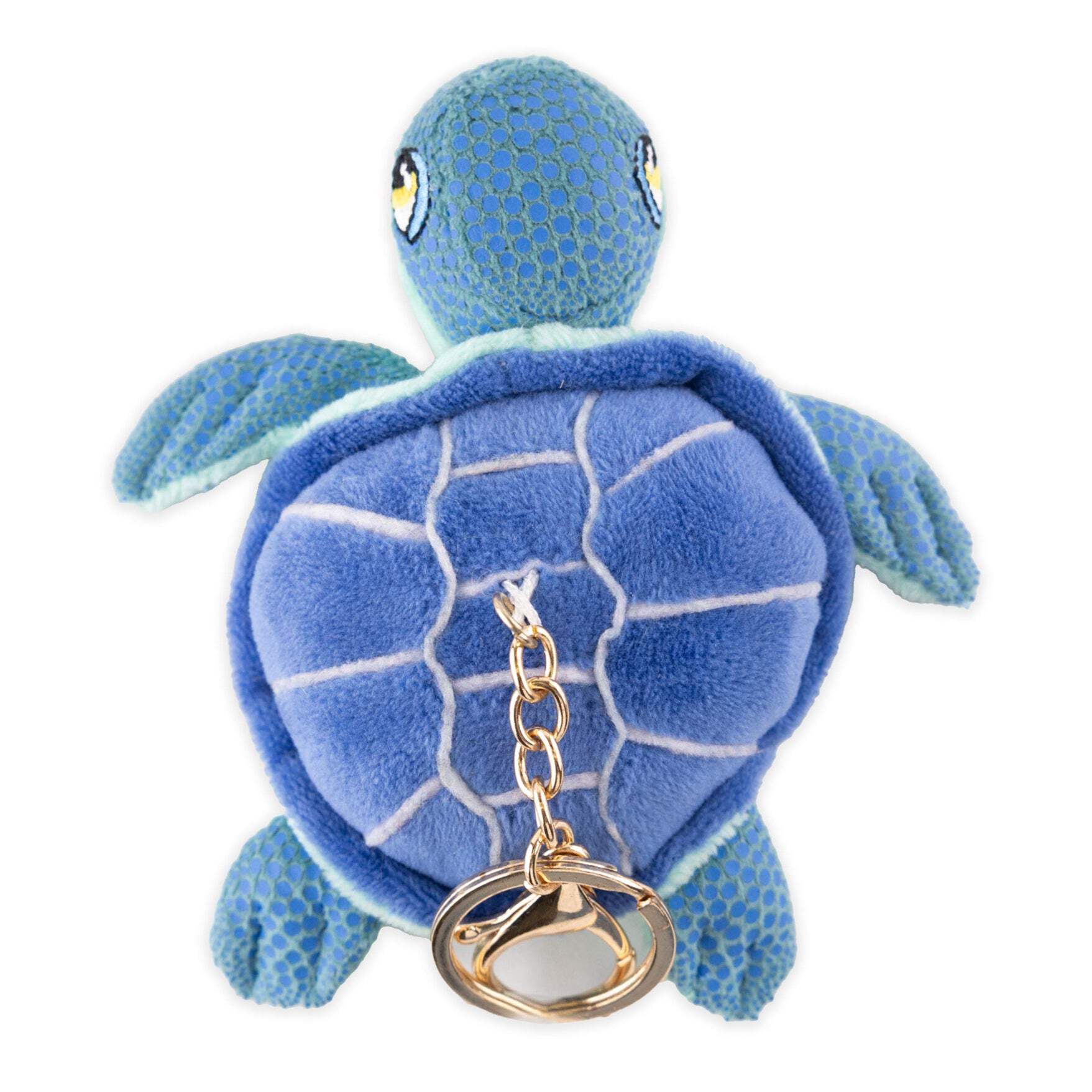 Key Chain Plush Honu Turtle Blue 4.4" W x 2.2" H