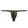 thumbnail image 4 of PEASKJP Mens Silk Thong Underwear Quick Dry Low Waist Elastic Waist Backless Thongs Briefs Army Green S, 4 of 4
