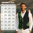 thumbnail image 7 of Yuyamidu Green Leaves Men's Formal Suit Vest Fit for Business or Casual Dress St. Patrick's Day Slim Fit Waistcoat with Pockets Size S, 7 of 7
