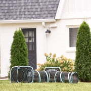 Kitty City 3-Way Tunnel for Cars, Indoor & Outdoor Use, Multiple Openings, Zip Doors, Mesh, Black & Teal, 72 x 15