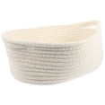 thumbnail image 3 of Cotton Rope Woven Storage Basket Desktop Storage Holder Home Storage Organizer with Handles, 3 of 7