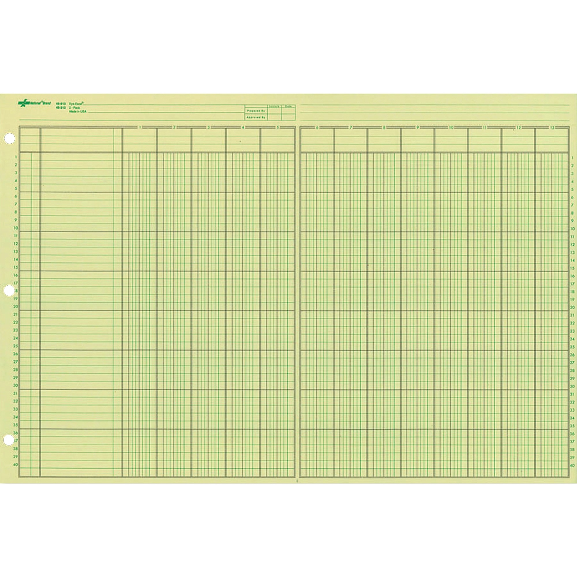 Rediform, RED45613, National Side Punched Analysis Pads, 50 / Pad - image 2 of 2
