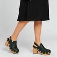 thumbnail image 2 of XYD Women Round Toe Cork Platform Pumps Slingback Strap Chunky Block Heels Fashion Weekend Date Shoes Size 11.5 Dark Green, 2 of 4