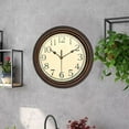 thumbnail image 6 of Clock Retro Silent Non Ticking Round Classic Clock Quartz Decorative Battery Operated Wall Clock For Living Room Kitchen Home Office 12 Inch, 6 of 7