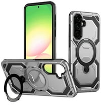 Magnetic for Samsung Galaxy S24 FE Case with Kickstand, [Compatible with MagSafe] [Military Grade Protection] Ring Stand Heavy Duty Drop Shockproof Rugged Phone Case for S24 FE - Gray