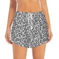 thumbnail image 2 of Gukieu Weave Geometric Print Women's Sports Shorts with Drawstring Elastic Waistband for Running, Yoga, Fitness-Medium, 2 of 7