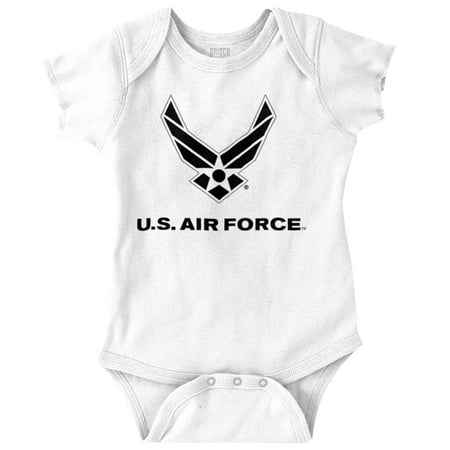 

US Air Force Military Wings Symbol Romper Boys or Girls Infant Baby Brisco Brands NB